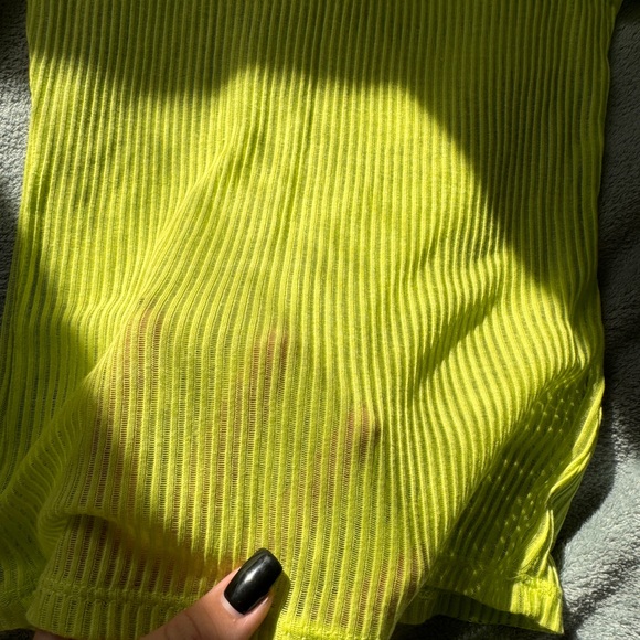 Women see-through neon yellow Divided top XS - Picture 3 of 3